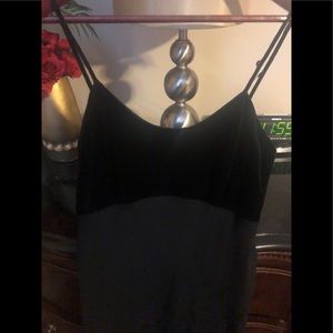 Elegant Simple Formal Long Black Velvet Satin Dress SIZE 6